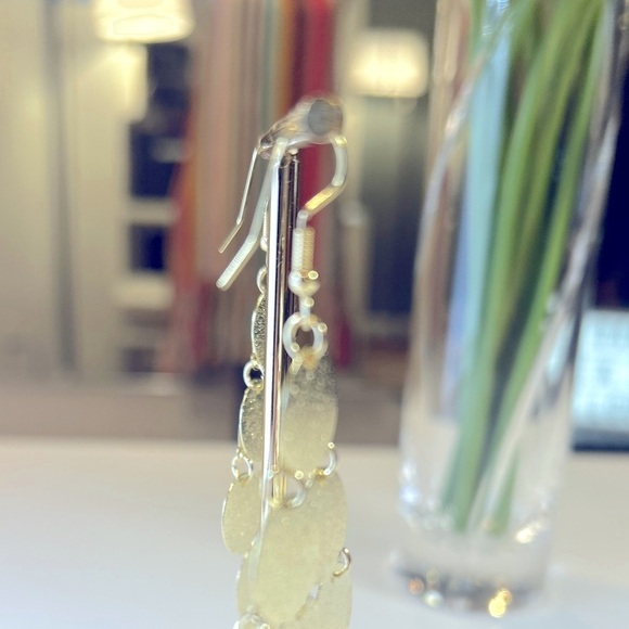 Gold Circles Dangle Earrings - Picture 2 of 5